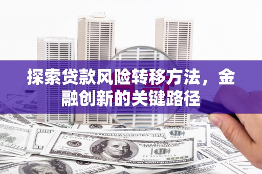 东城探索贷款风险转移方法，金融创新的关键路径